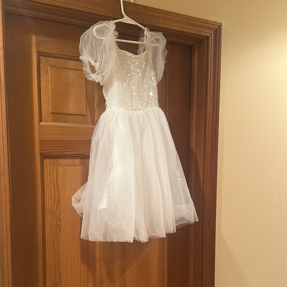 White Tulle Dress with Sequins